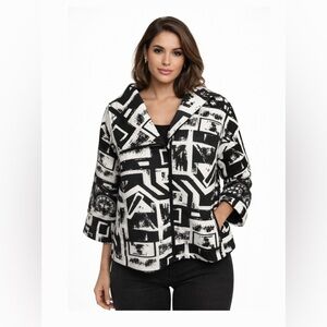 Minkas Stylish Black and White blazer or jacket oversized small